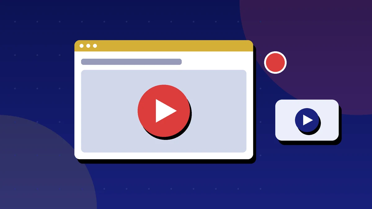 Video camera with a record button and a play button representing screen recording