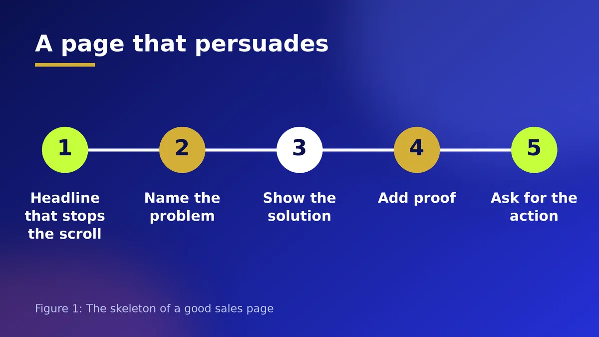 Five parts of a persuasive sales page