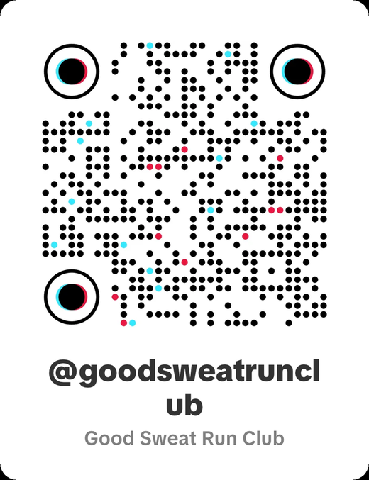 TikTok QR code for @goodsweatrunclub, Good Sweat Run Club