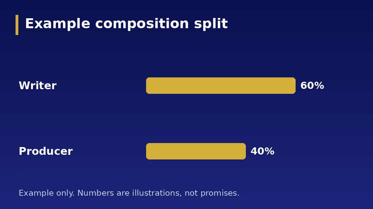 Example composition split: A written split decides who is paid