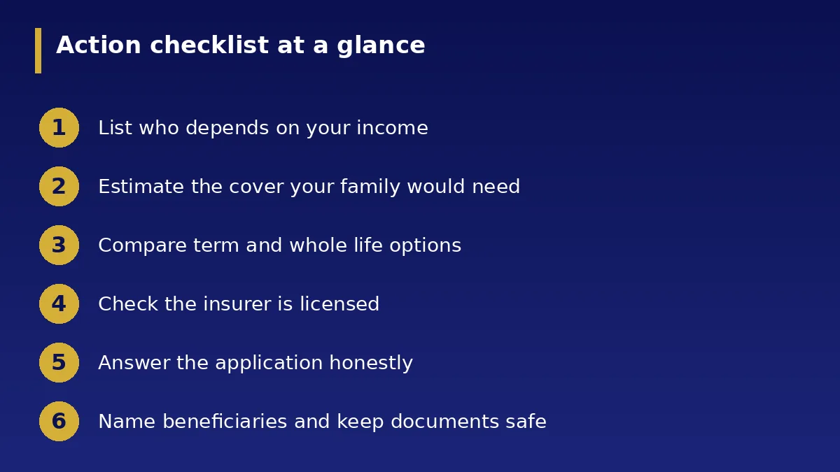 The action checklist at a glance: How to Choose Life Insurance in Nigeria