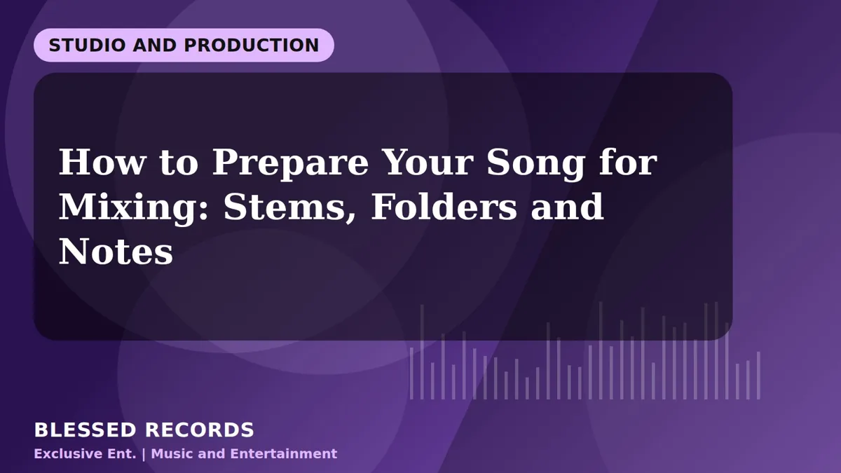 Title card: How to Prepare Your Song for Mixing: Stems, Folders and Notes