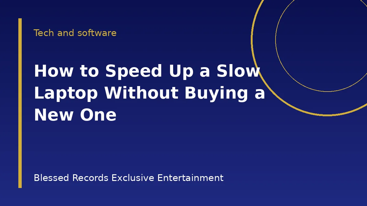 Laptop with a speedometer and a broom cleaning up files