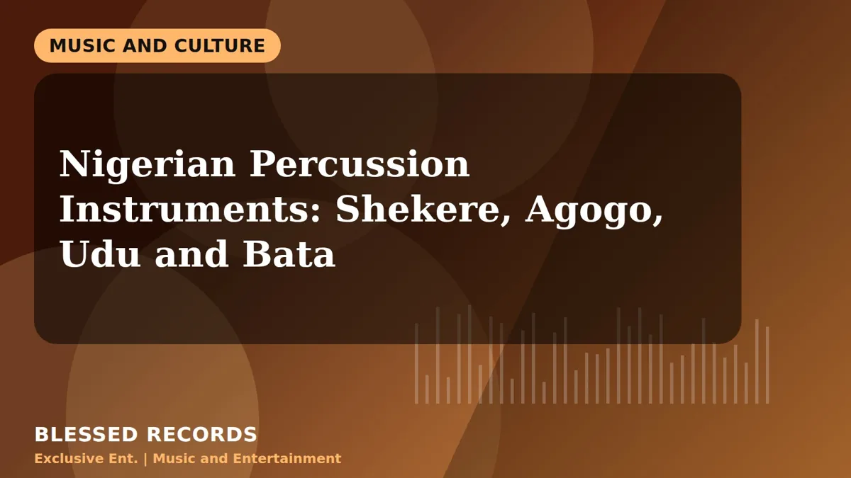 Title card: Nigerian Percussion Instruments: Shekere, Agogo, Udu and Bata