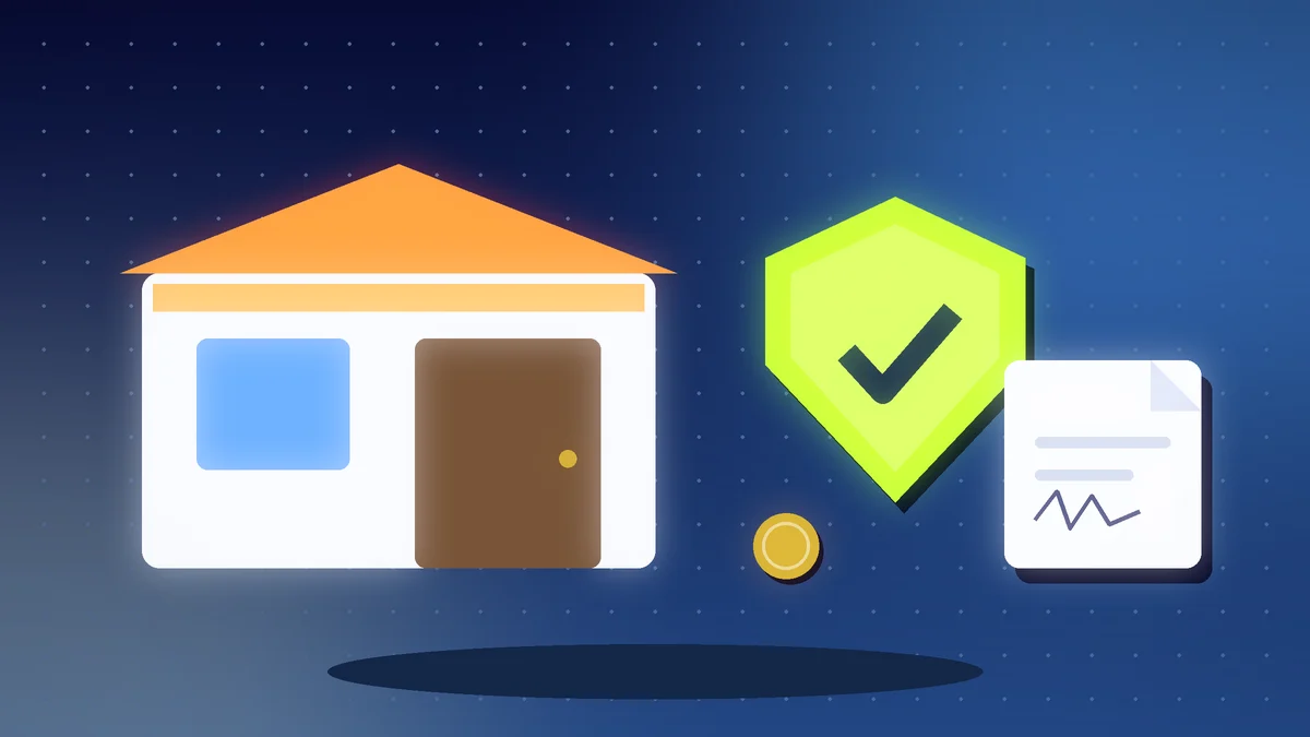 Small shop with a shield, a signed policy and a coin