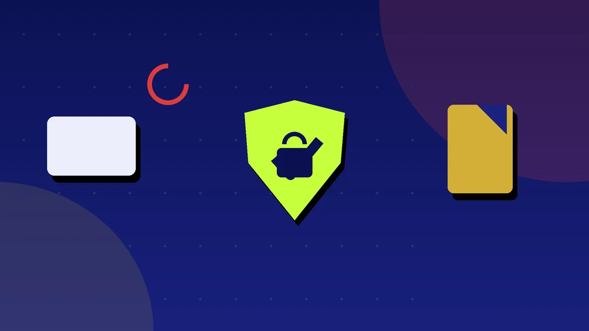 Security shield with a lock, a phishing hook and a SIM card