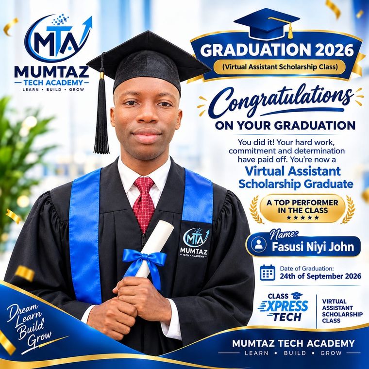 Portrait of Fasusi Niyi John, Mumtaz Tech Academy graduate