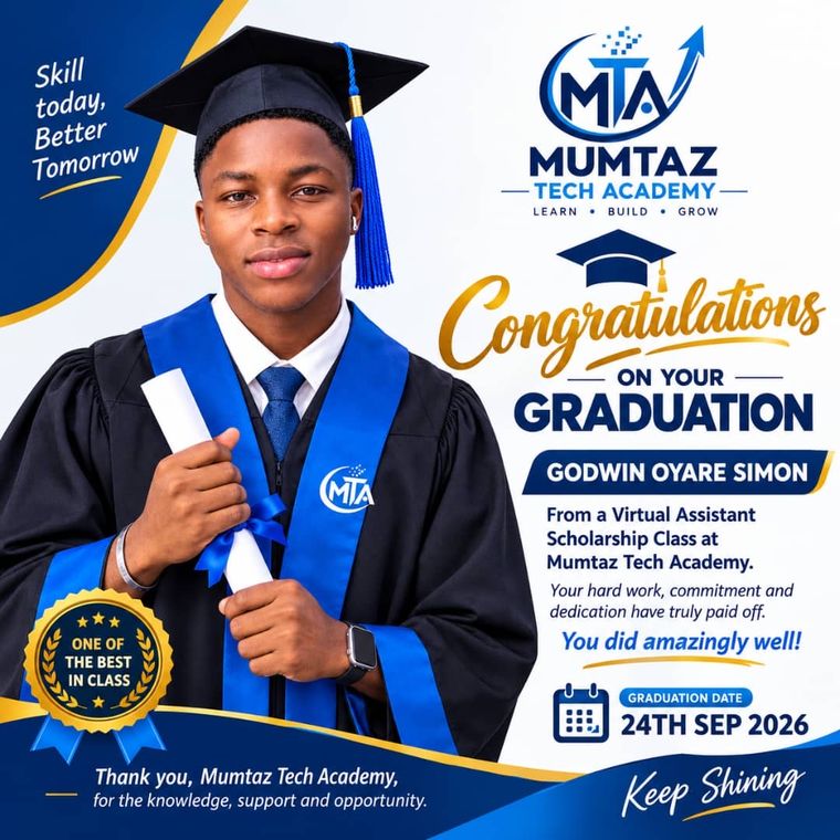 Portrait of Godwin Oyare Simon, Mumtaz Tech Academy graduate